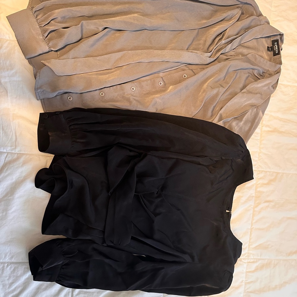 Express Women's Blouses - Black and Gray